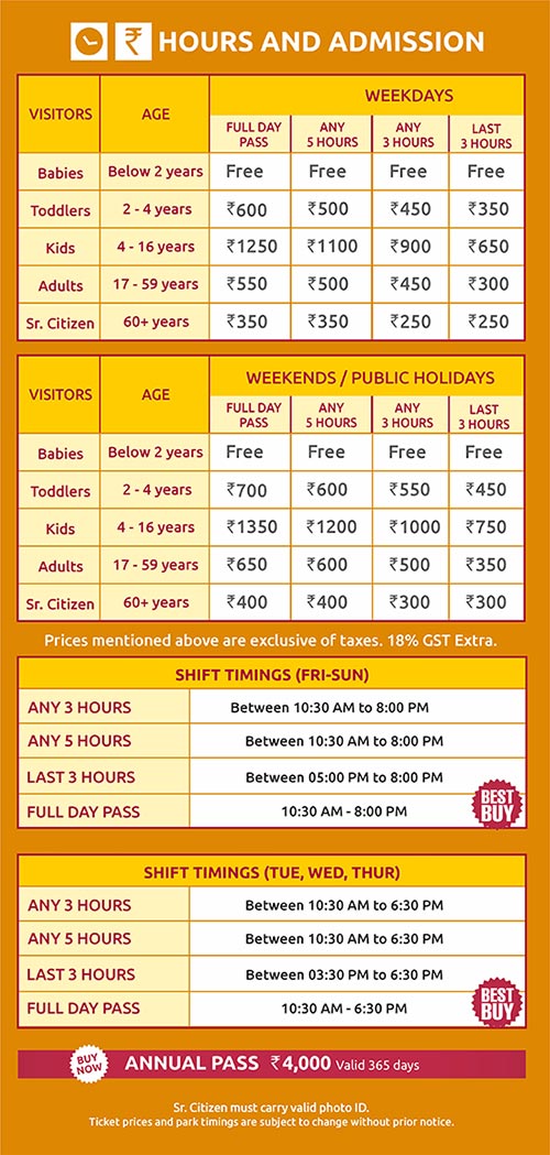 Ticket Pricing & Operational Hours | KidZania Delhi NCR